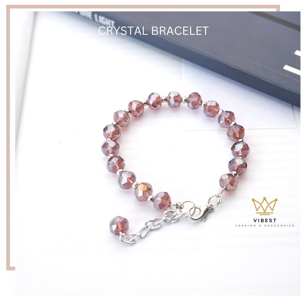 1LUSIN12PCS Gelang Manik Kristal Daisy Ala Style Remaja Korea Gelang Kristal Manik Mutiara - Gelang 
