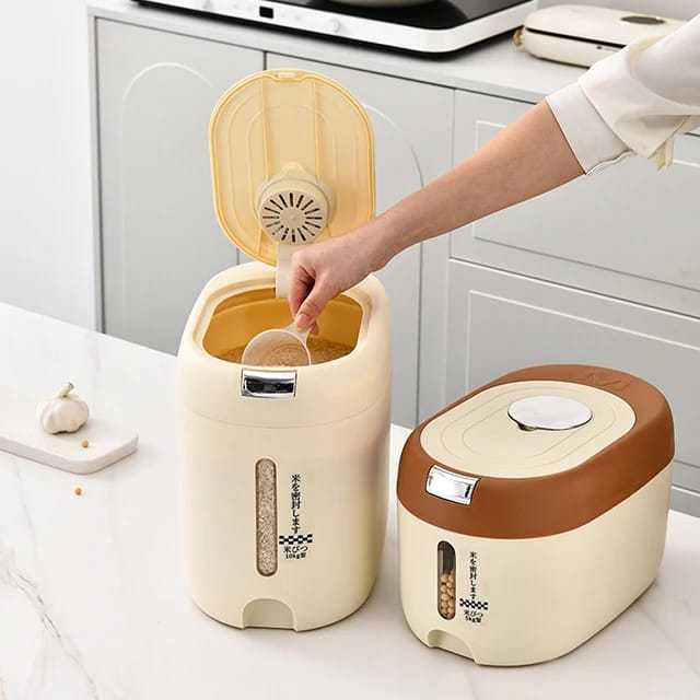 Dispenser Beras C05 Rice Dispenser Tempat Wadah Penyimpanan Beras Tempat Beras Kacang - Kacangan Tem
