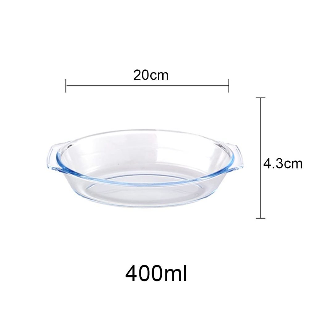 Debellin Oven Microwave Glass 400ml - Multipurpose Bakeware Baking Dish with Handle, Microwave Oven 