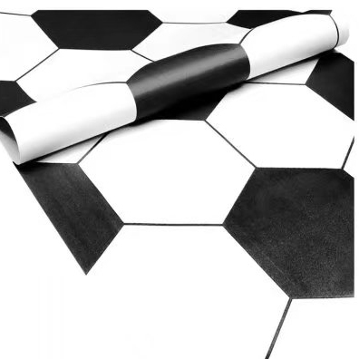 Stiker Lantai & Dinding motif HITAM PUTIH SEGIENAM SPHERE | Wallpaper Kamar Mandi Toilet Dapur Tamu