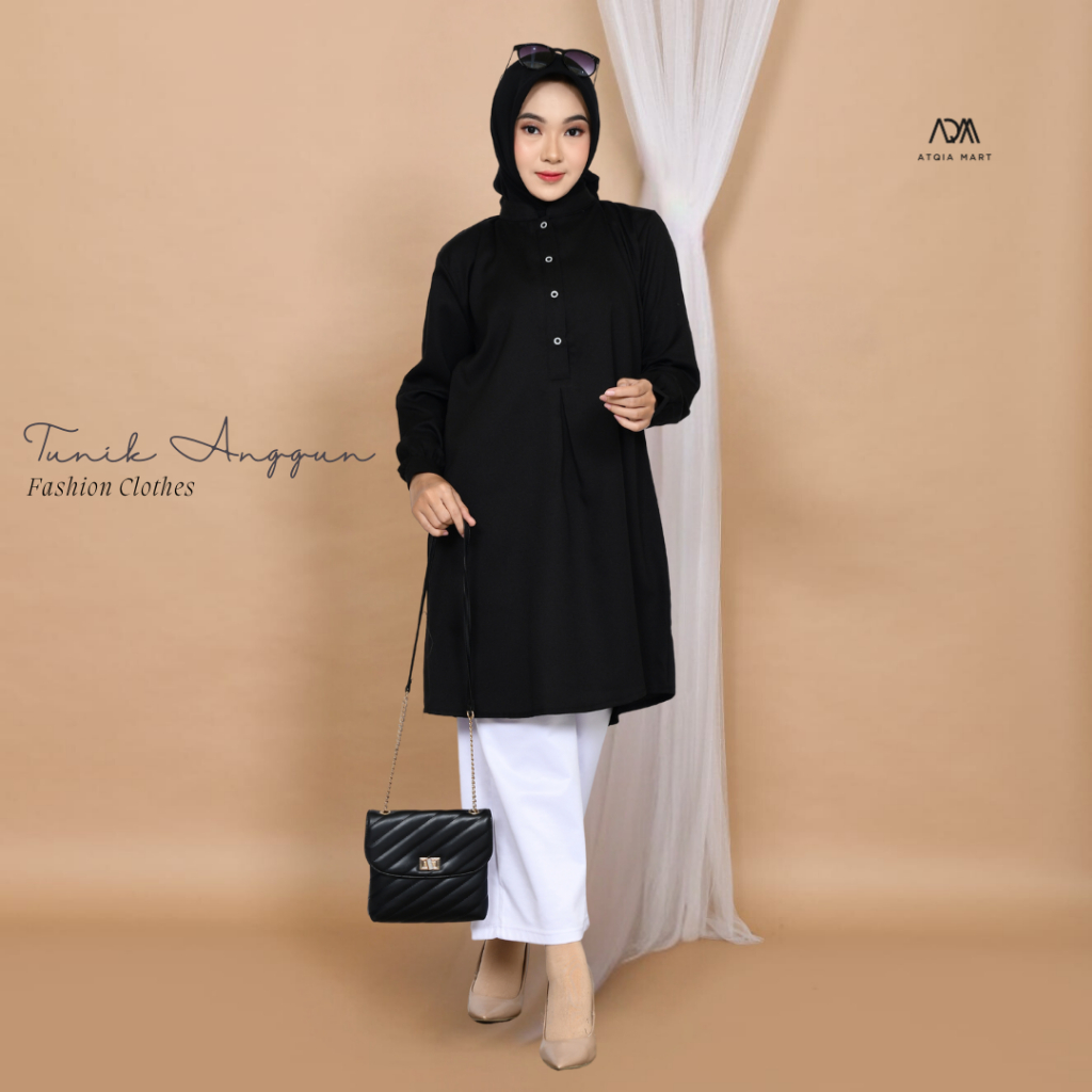 Atqia Mart_Tunik Anggun Atasan Kemeja Wanita Material Jatuh Lembut