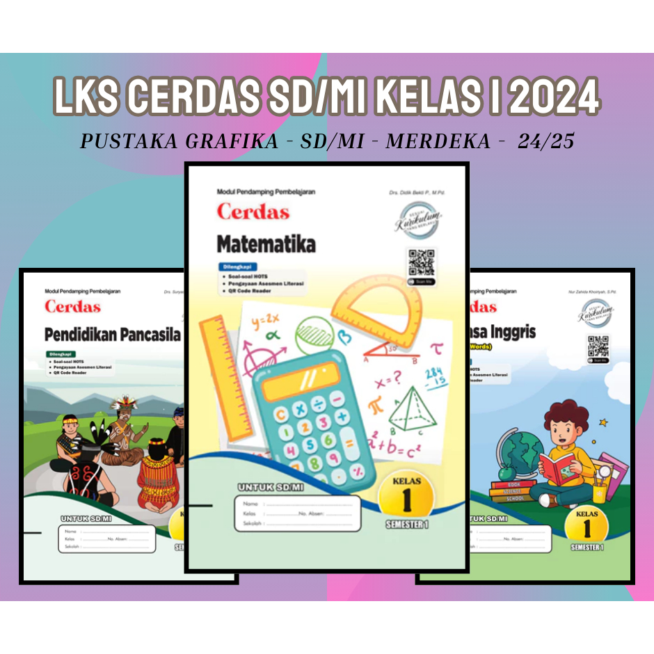 Buku LKS CERDAS PUSTAKA GRAFIKA SD/MI Kelas 1 Merdeka Ganjil 2024/2025 Original
