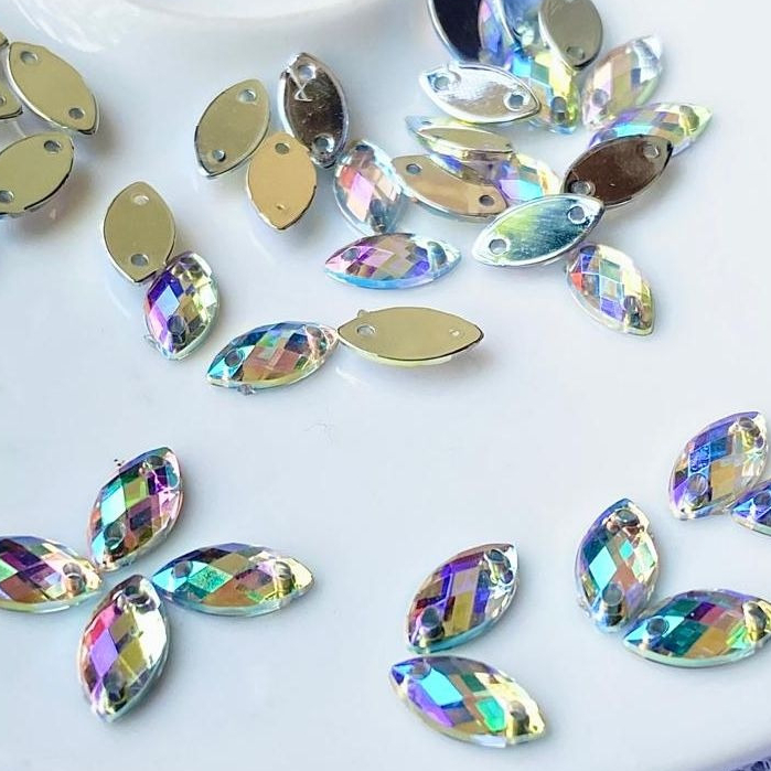 payet diamond jahit kristal akrilik mata sampan kecil grade A ukuran 5x10 per lusin