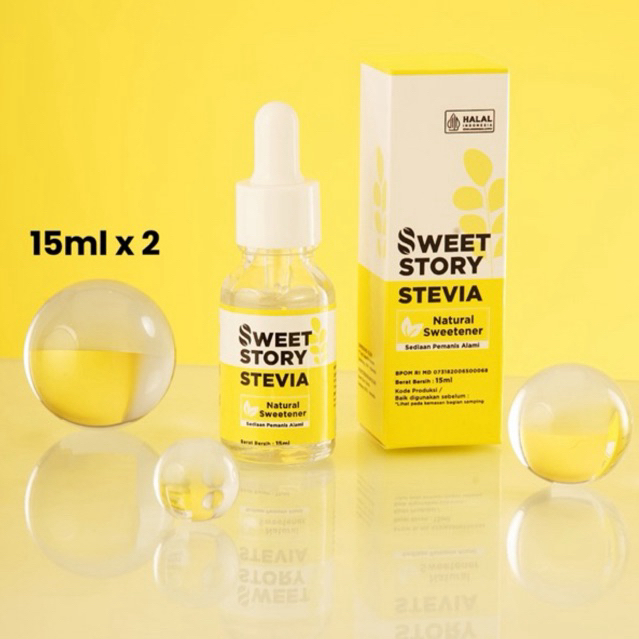 

[BINDLING 2 Pcs] Sweet Story Stevia Cair 15 ML Pemanis Alami Pengganti Gula 0 KALORI 0 GULA (BPOM dan HALAL)