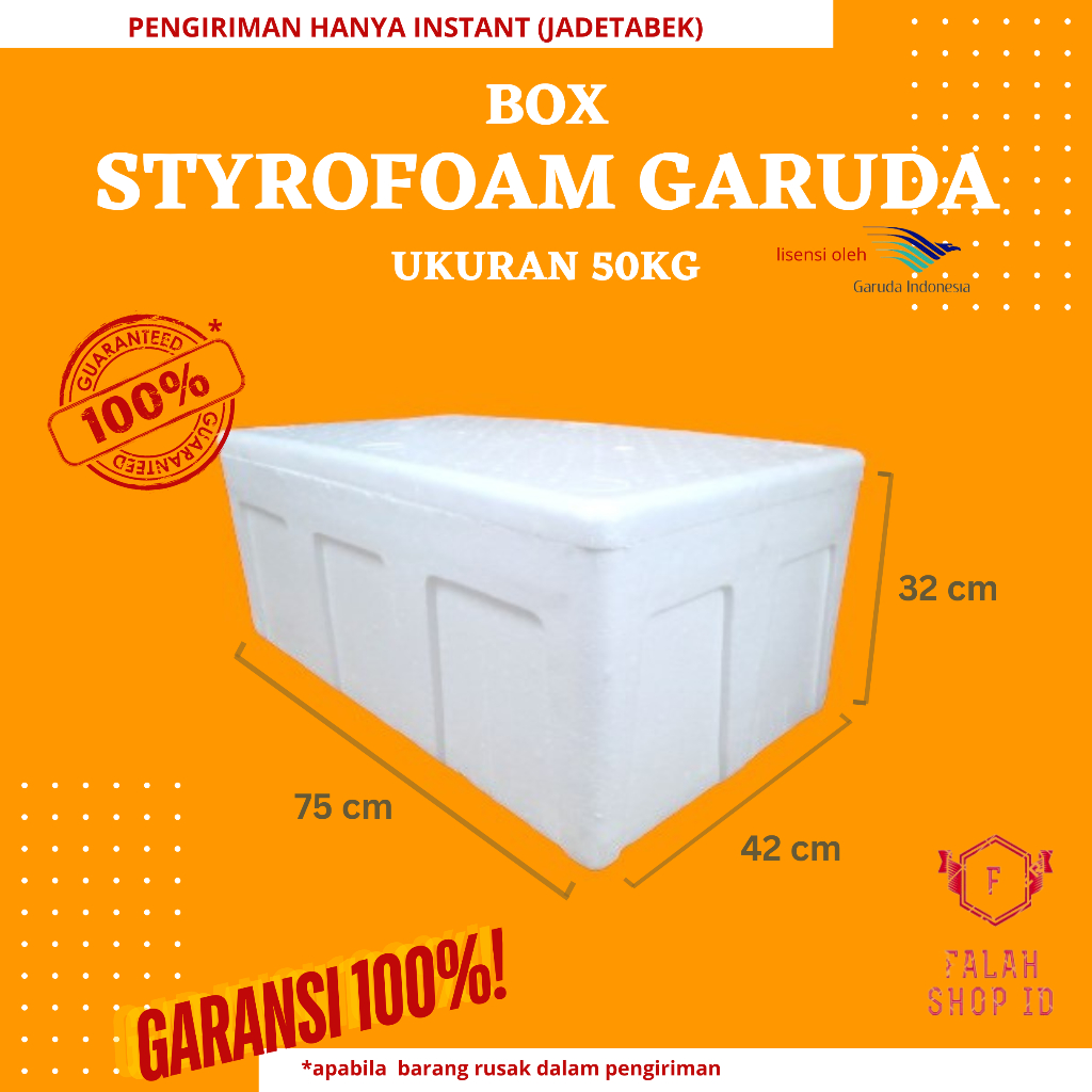 STYROFOAM BOX GARUDA AG 75 HARD 30 KG Sampai 50 KG 75 x 42 x 32 CM / Cargo / Container / Box Buah / 