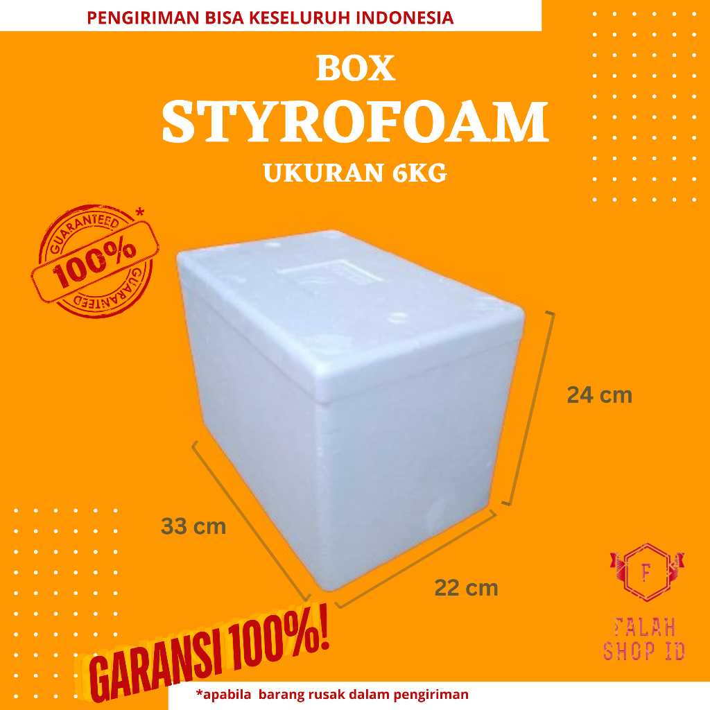 STYROFOAM BOX 6 KG BM SMALL / Box BM UK 33 X 22 X 24 CM / Box Es Batu / Box Minuman Kemasan / BOX