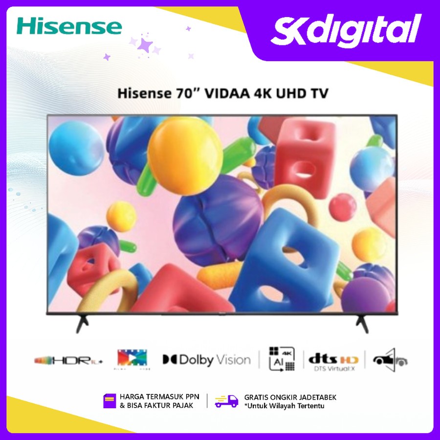 TV Hisense 70A6100K Vidaa Smart TV 70 Inch