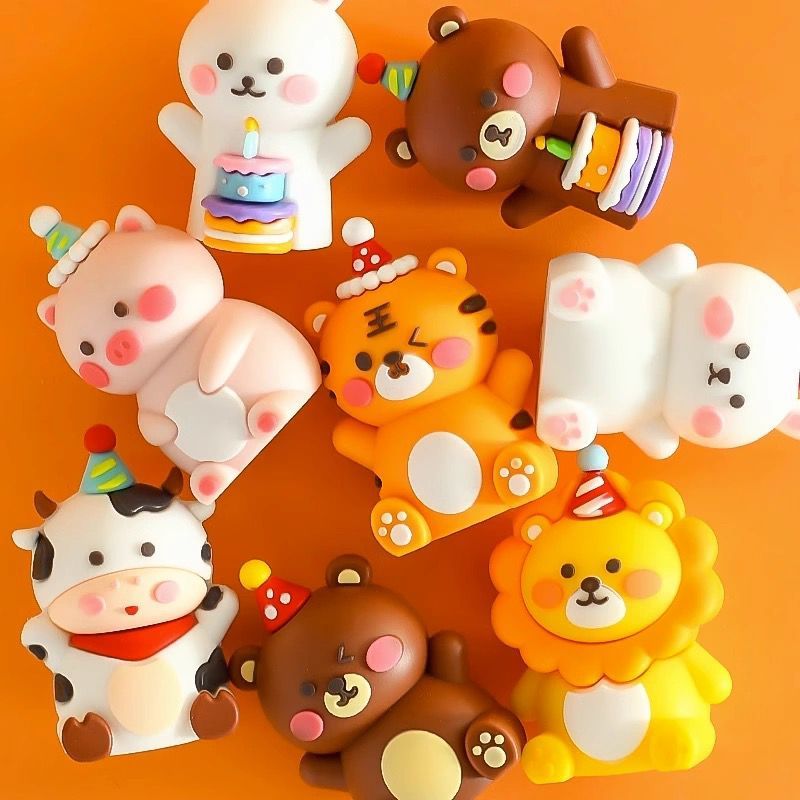 |J.A| PAJANGAN KUE ULTAH MINIATUR MOTIF HEWAN ANIMAL TOPPER CAKE HAPPY BIRTHDAY / HIASAN KUE ULANG T
