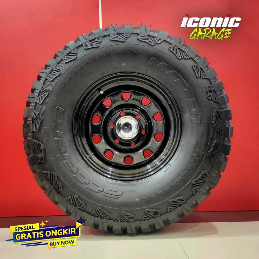 paket offroud hsr daytona ring15+ban 33x12,5 ring15 rimba cocok mobil triton, ranger, ford, strada