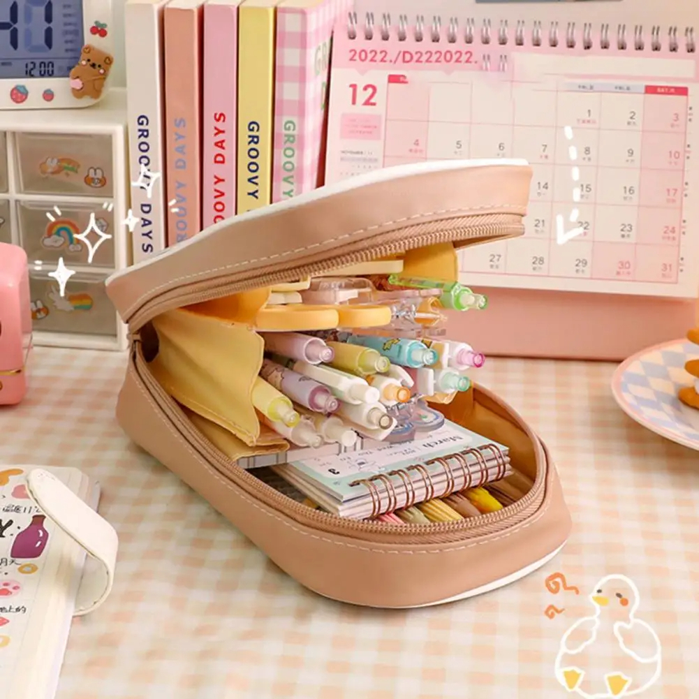 

[Artopia] Kotak Tepak Pensil Kompartemen PVC Plastik Macaron Kapasitas Besar Multifungsi Style Stationery Lucu Muat Banyak Pillow