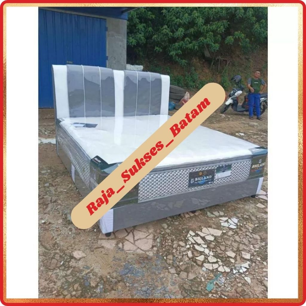 Kasur Spring Bed Bigland Rebound Pillow Top Matras Springbed Queen King 180 x 200 BATAM