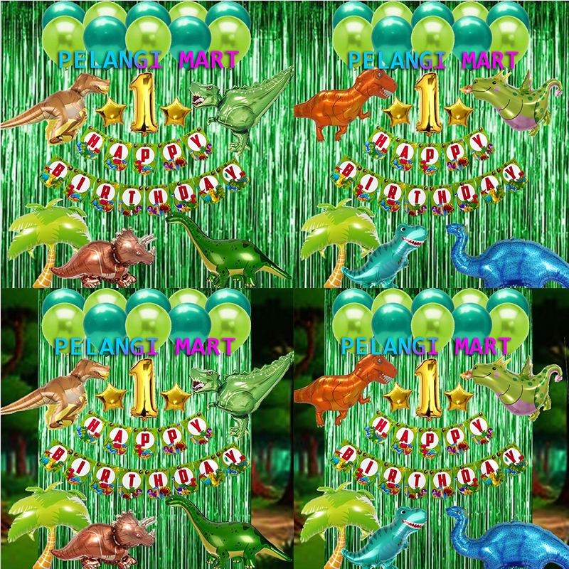 Paket Dekorasi Ulang Tahun Dinosaurus/ Paket Ulang Tahun Dinosaurus/ Set Dekorasi Jungle Dinosaurus