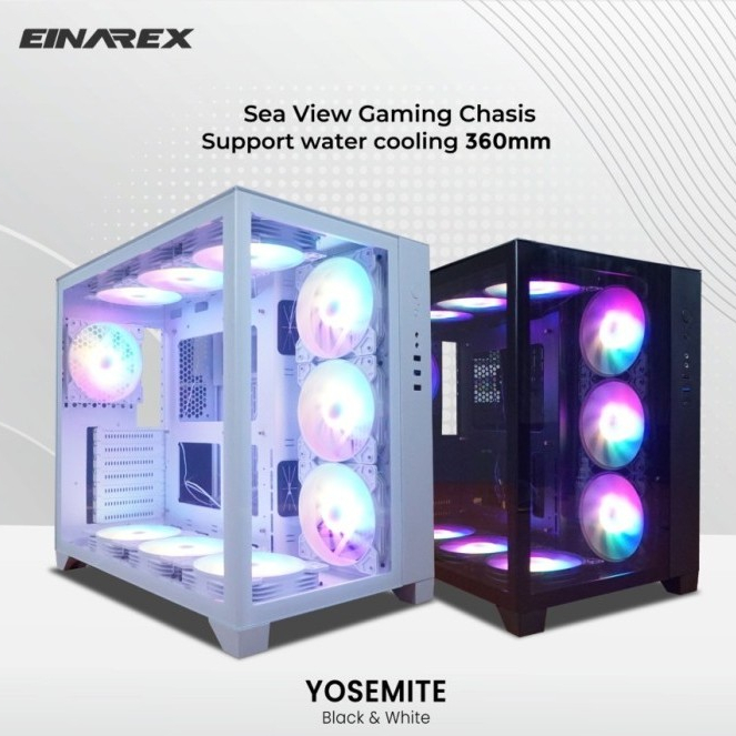 EINAREX YOSEMITE - ATX, Micro ATX Gaming PC Case - Black