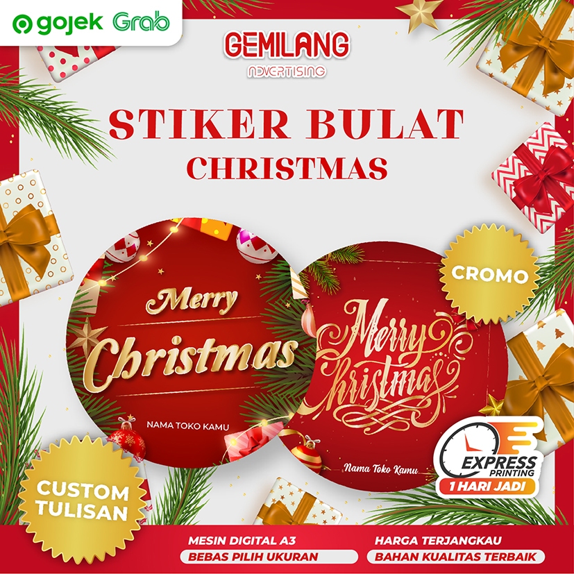 

Sticker Bulat Spesial Natal & Tahun Baru Hampers/Stiker Segel Box/Packaging/Toples Makanan/Label Pengiriman