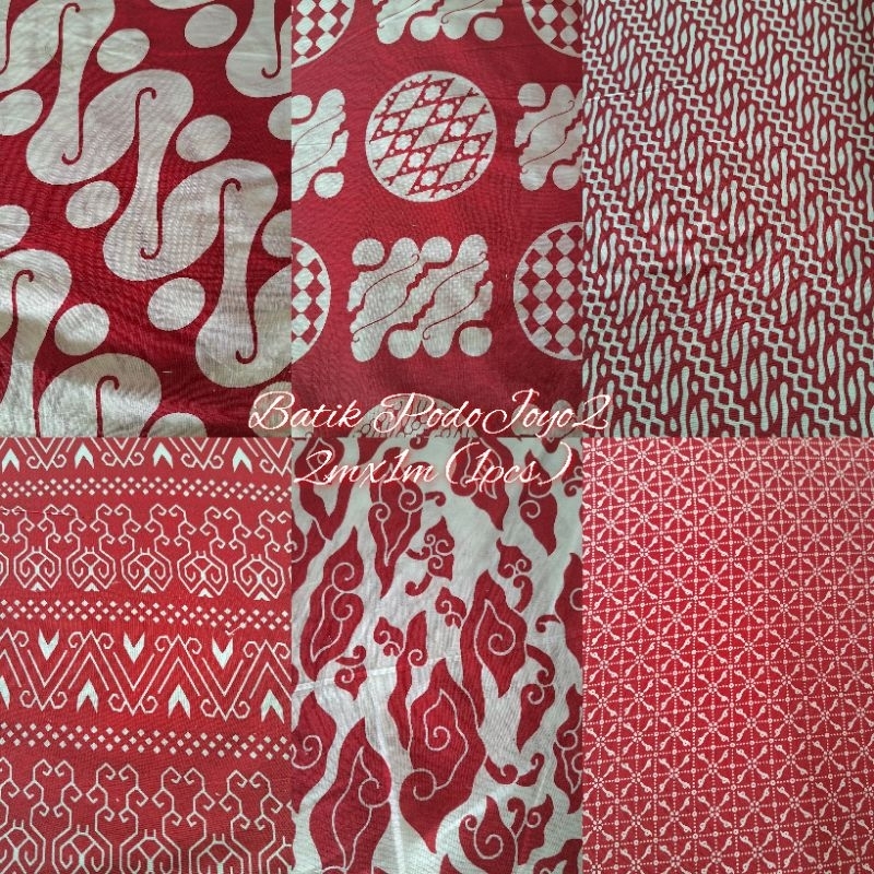 Kain batik TRR Tetron Rayon Merah putih / kain merah putih HUT RI/ Batik Merah Putih