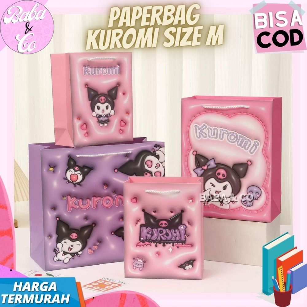 

PAPER BAG SANRIO KUROMI SIZE M KANTONG HADIAH PAPERBAG KUROMI SIZE M KANTONG KADO KUROMI SIZE M