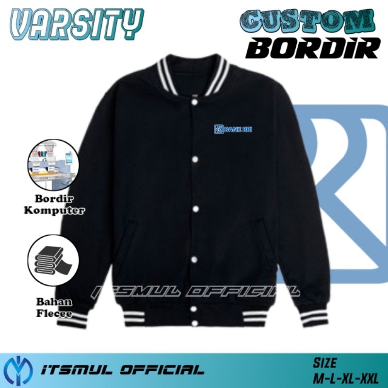 Jaket Varsity Bank BRI Bordir Custom