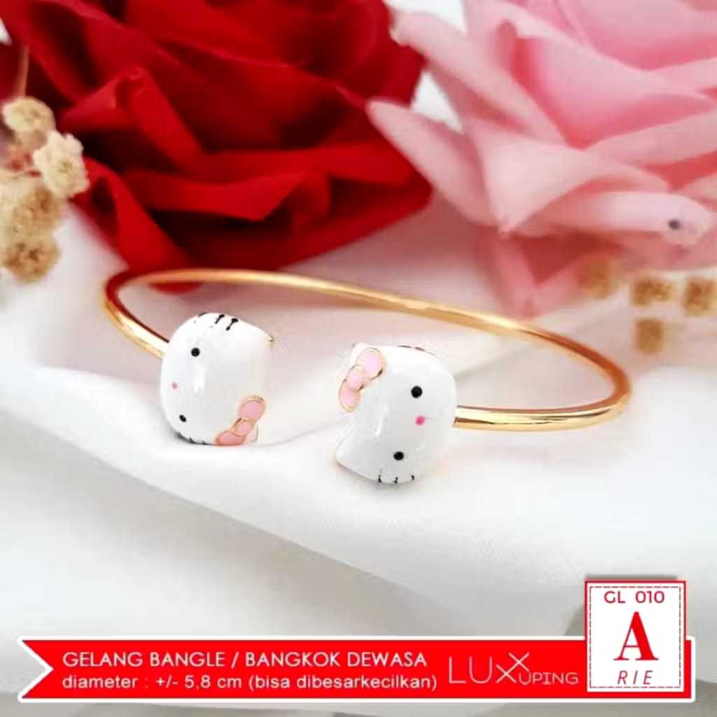 GL 010 Gelang Jumbo Big Size Model Tikar Fleksibel Perhiasan Lapis Emas 18K Bebas Ukuran Gelang Xupi