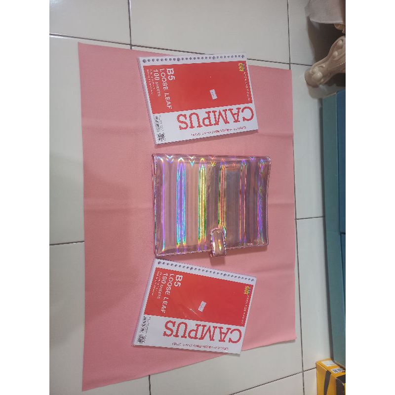 

binder B5 hologram pink