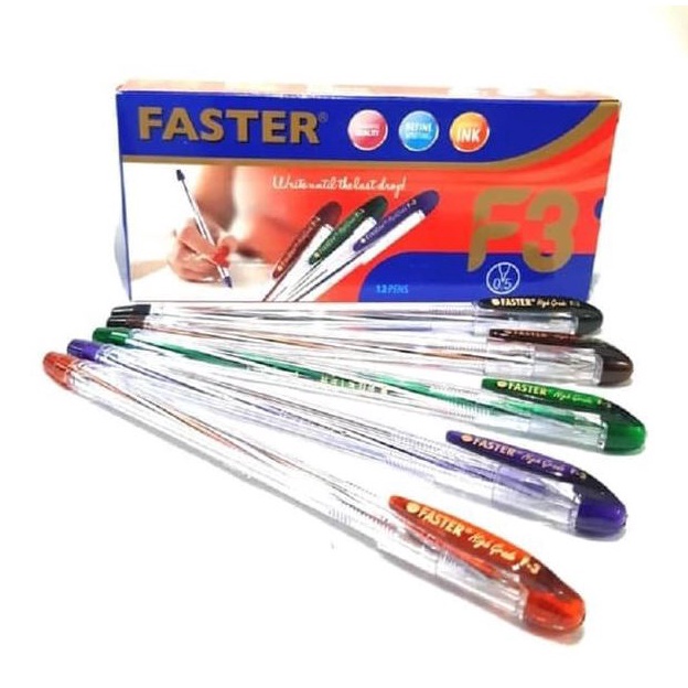 

12pcs Pulpen Pen Pena Bolpen Faster F3 5mm