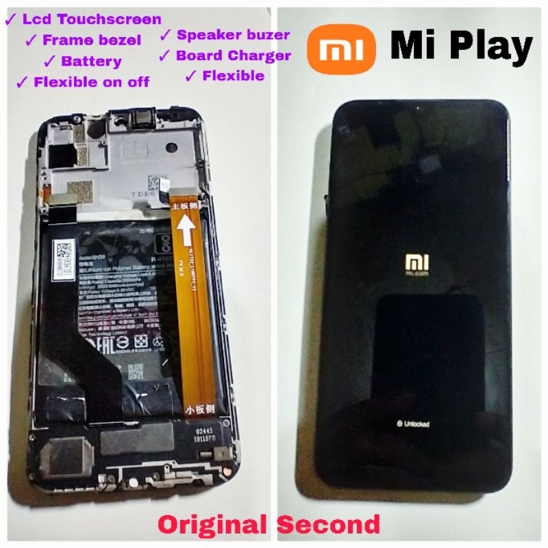mi play xiaomi mi play lcd touchscreen set frame bezel battery flexible speaker board charger origin