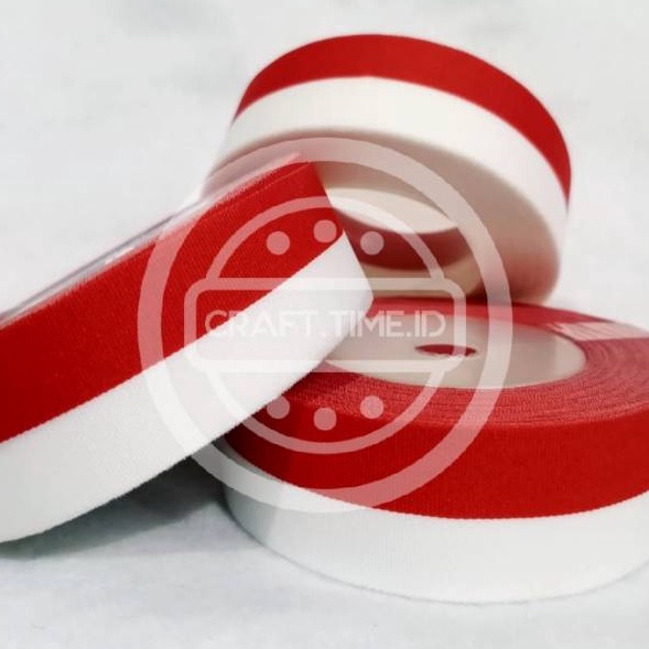 

MURAH BERKULITAS PITA MERAH PUTIH PITA BENDERA 1 INCH ATAU 25 CM