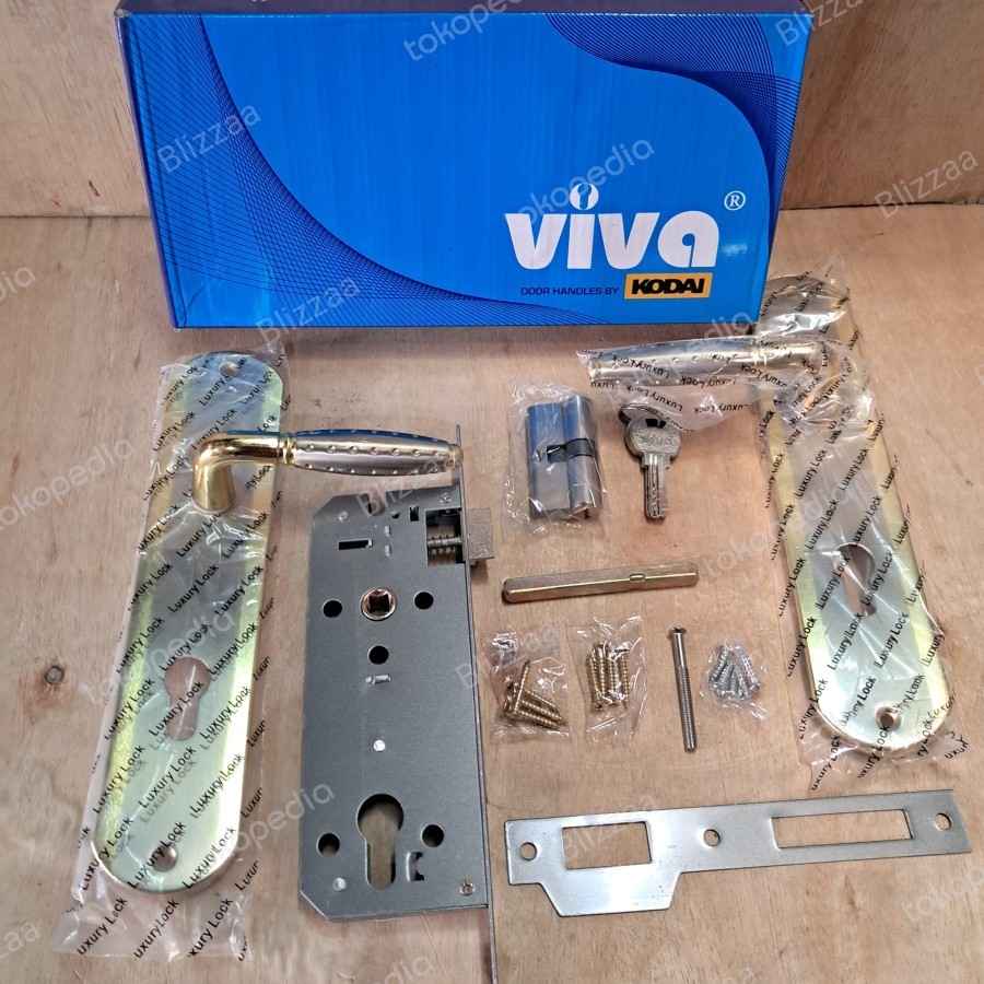 Kunci Pintu Kayu 1 Set Viva/ Gagang Pintu Kodai Besar 1set Murah/ Handle Pegangan Kunci Pintu Viva K