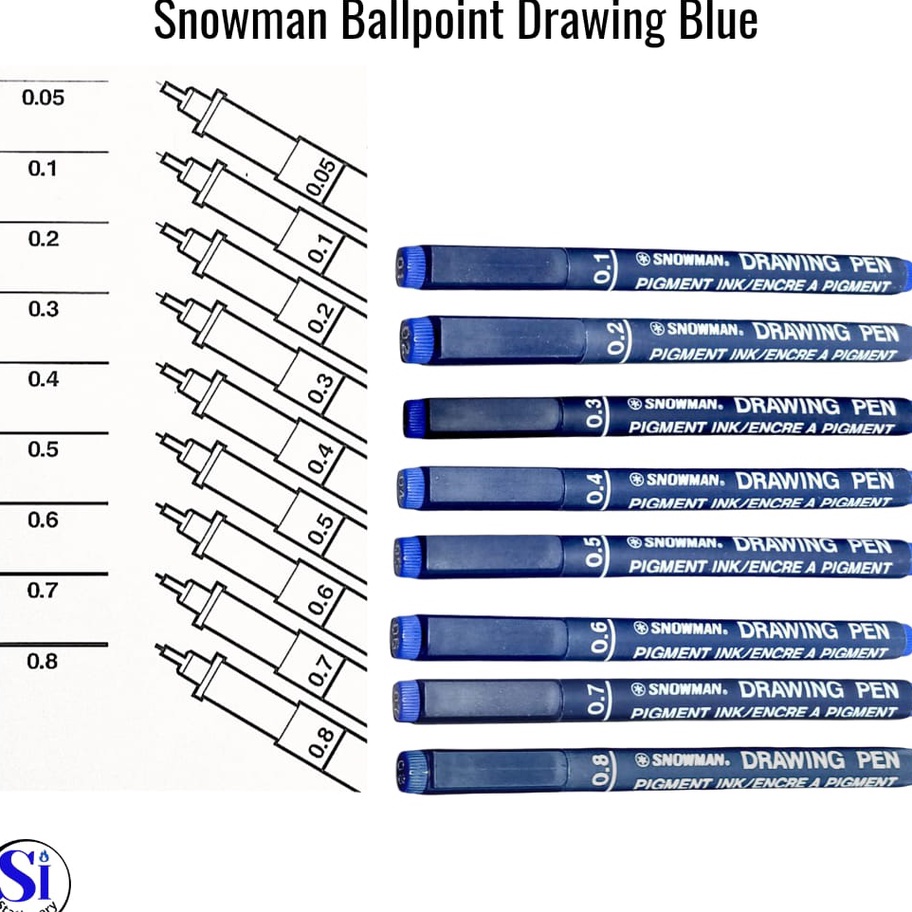 

BONANZA Drawing Pen SNOWMAN FT 7 BluePen Gambar Snowman Biru