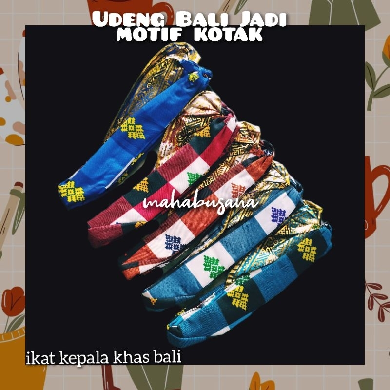 Udeng Bali motif Kotak / Ikat kepala Bali Jadi / Ikat Bali