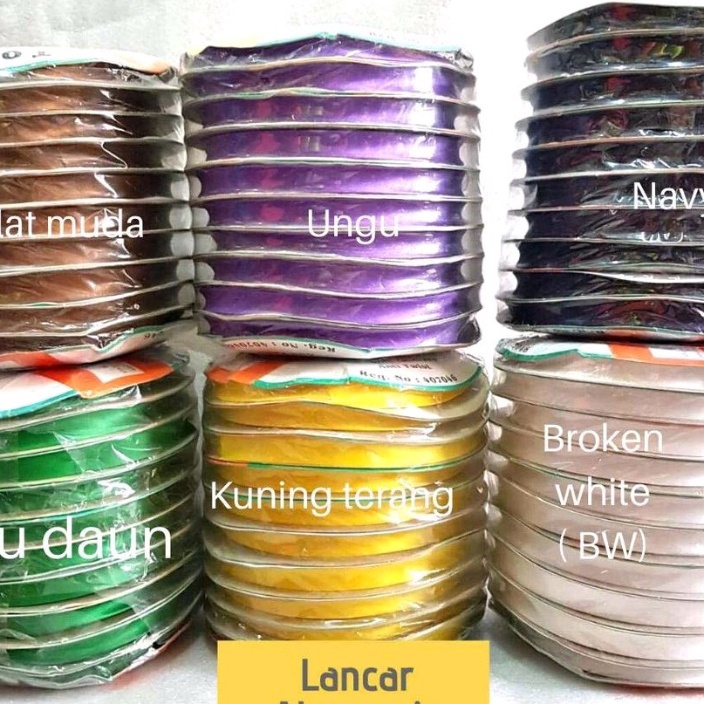 

GEBYAR PROMO Pita Bisban Polos Satin isi 36 yard STAR Satin Bias Tape per 1 pack isi 1 rol