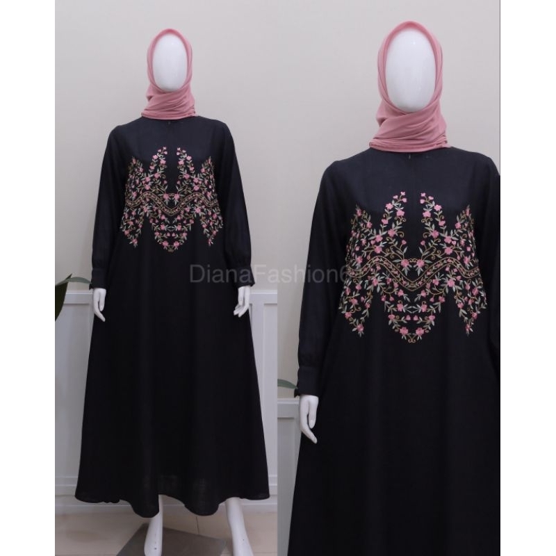 GAMIS BORDIR LINEN IMPORT | DRESS LINEN PREMIUM | DRESS KEKINIAN | BAJU GAMIS WANITA KEKINIAN | BAJU