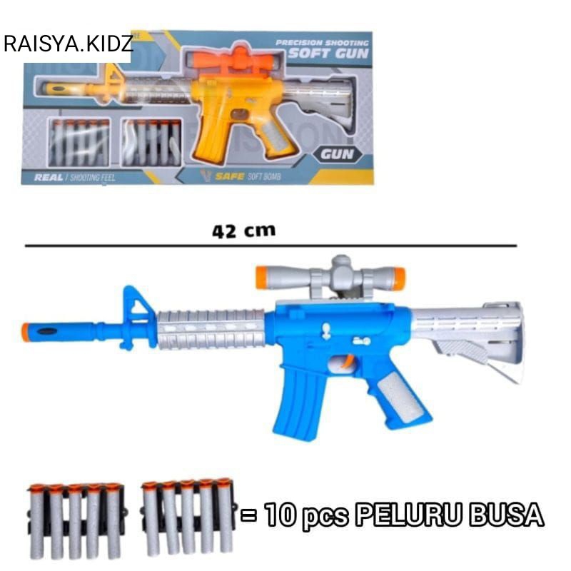 mainan pistolan tembakan peluru busa/ mainan anak tembak tembakan