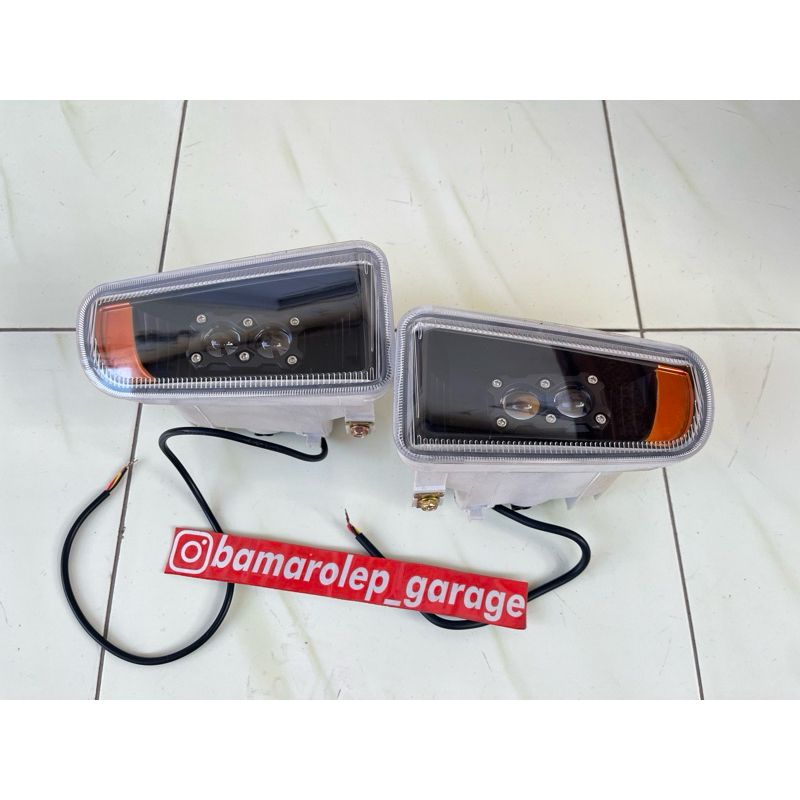 Foglamp LED kijang kapsul 2000-2002 mini proji 2 lensa