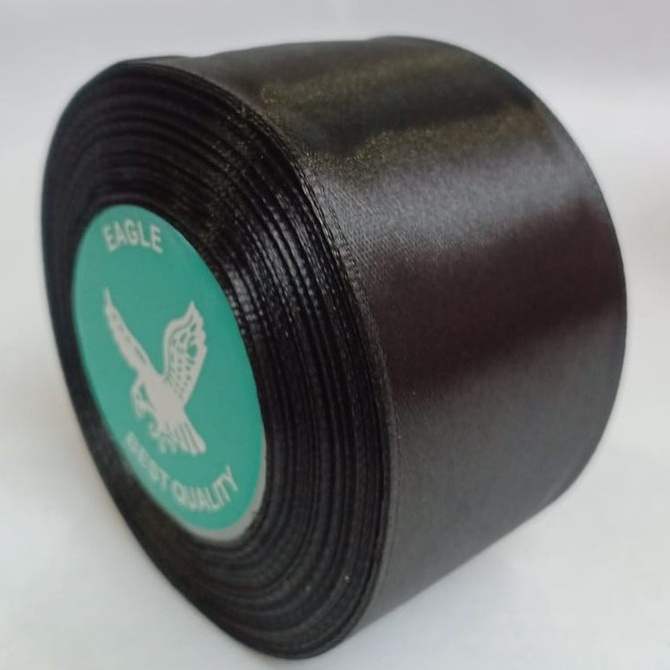 

BERKUALITAS Pita satin hitam 2 inch 5 cm Per roll