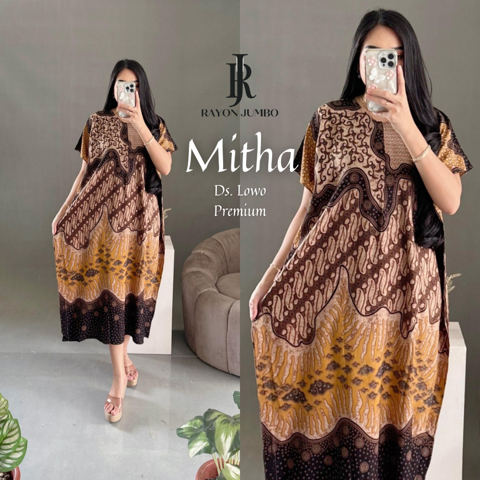 Rayon Jumbo - Mitha Daster Lowo LD 140 Busui Bahan Rayon Batik Homedress simple Mewah Elegan