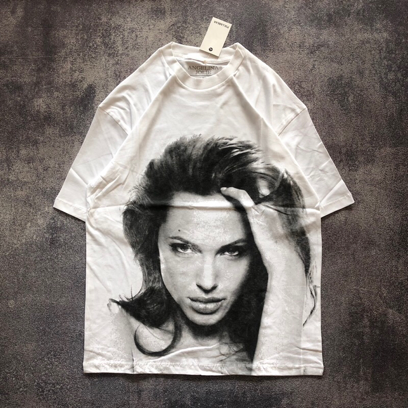 Baju Kaos Pull&Bear Oversize ANGELINA JOLIE - T Shirt Vintage Oversize Angelina Jolie - Baju Kaos Pr