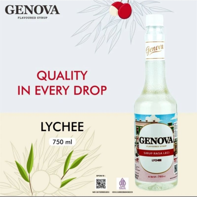 

Lychee Syrup Genova 750 ml - Sirup Genova Rasa Buah lychee - Sirup leci