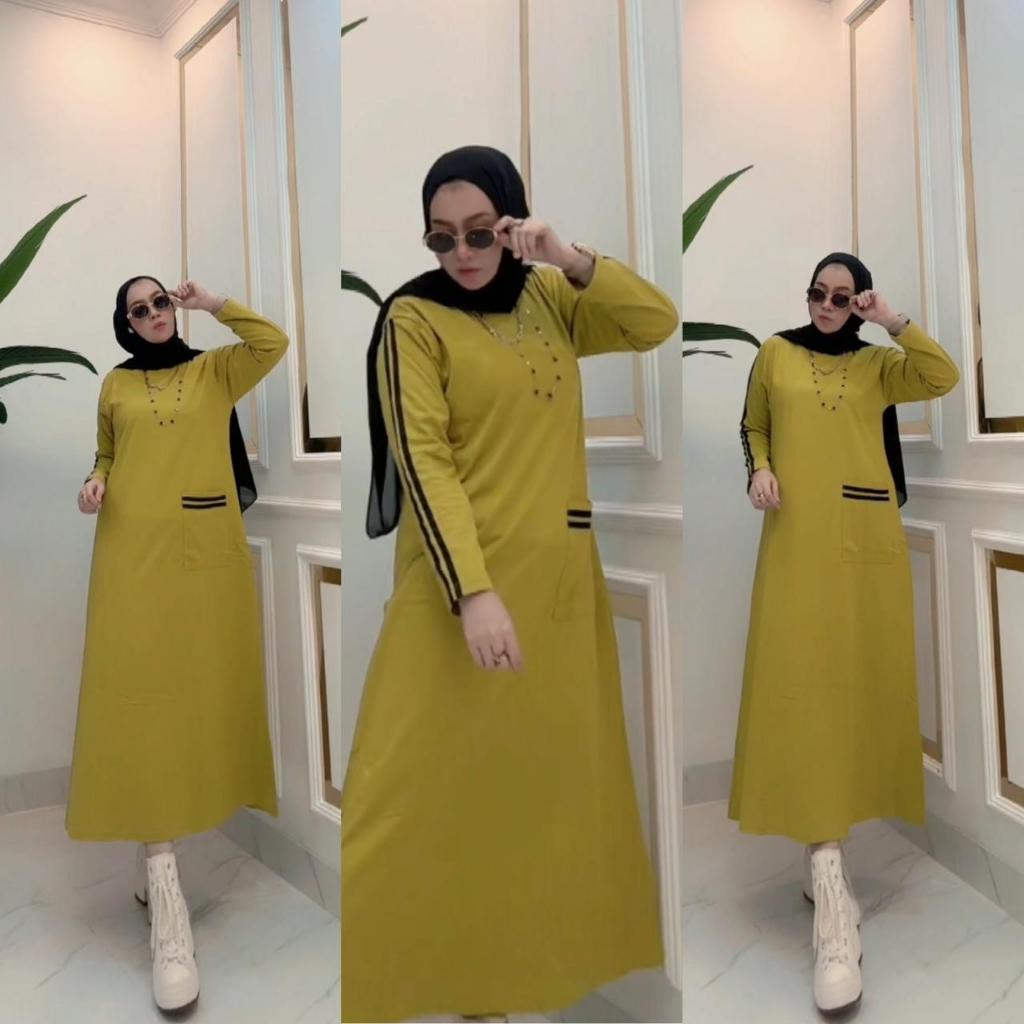 MIDI DRESS SAKU DEPAN BY NABIL MATT COMBAD 20S PREMIUM// MIDI DRESS WANITA KEKINIAN