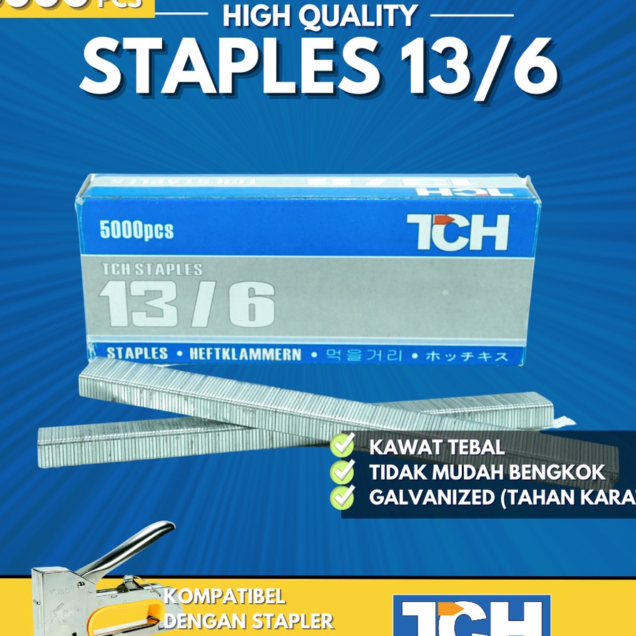 

PESTA DISKON Isi Staples manual tembak 136 Tacker 6mm Jok stapler r23 refill