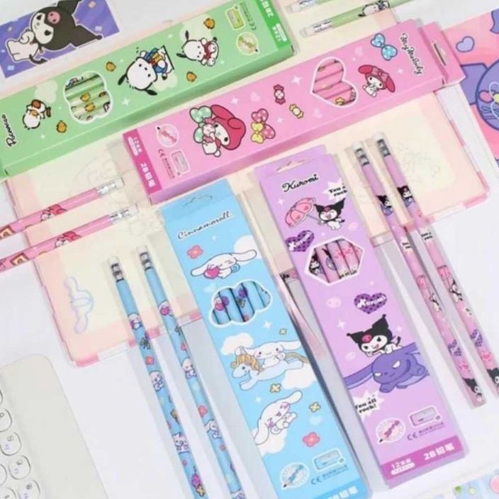 

SERENTAK SAKHA12 PCS PENSIL SANRIO FREE RAUTAN PENSIL ANAK MELODY CINAMOROL KUROMI