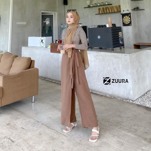 Kulot Crinkle 2 Layer - Tied Kulot Muslim - Tali Ikat Samping - Bisa Nampak Seperti Rok