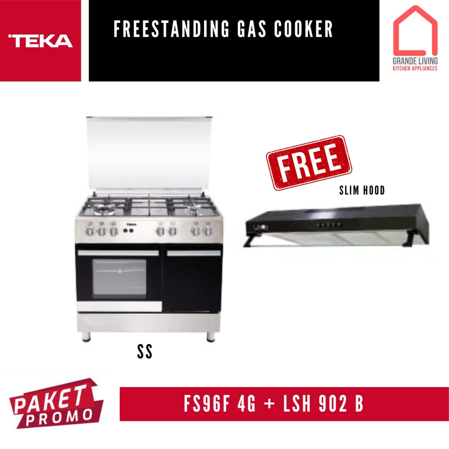 TEKA Free Standing Hob 4 Tungku Oven Kompor Gas FS96F B 4G