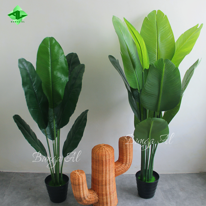 1 Set Tanaman hias daun pisang artificial 110cm/140cm tanaman artificial dekorasi ruangan tamu RB607