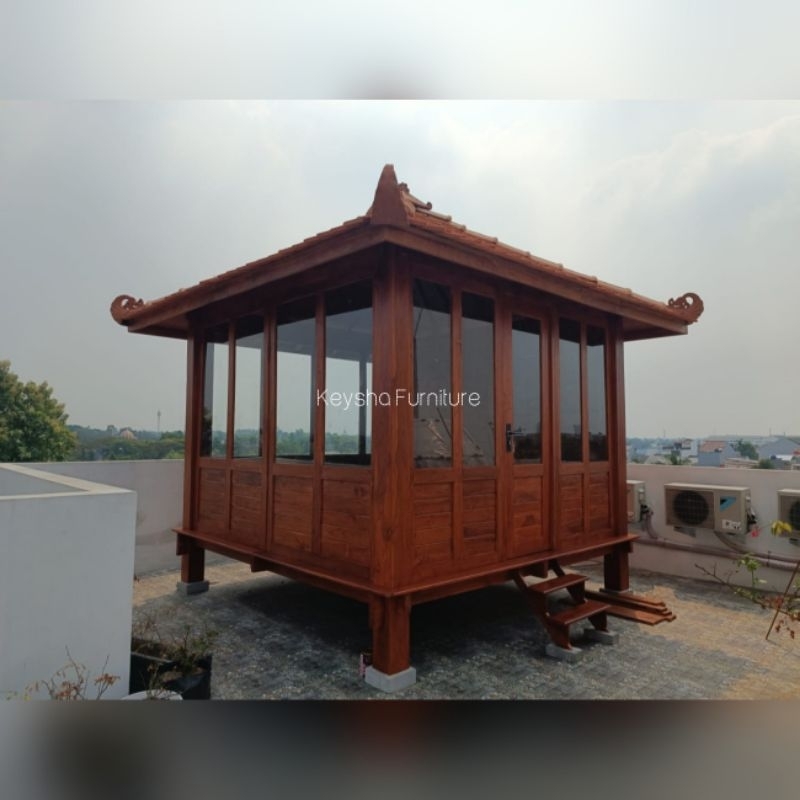 Gazebo Mushola Minimalis Jati 3x3m | Jual Gasebo Jati