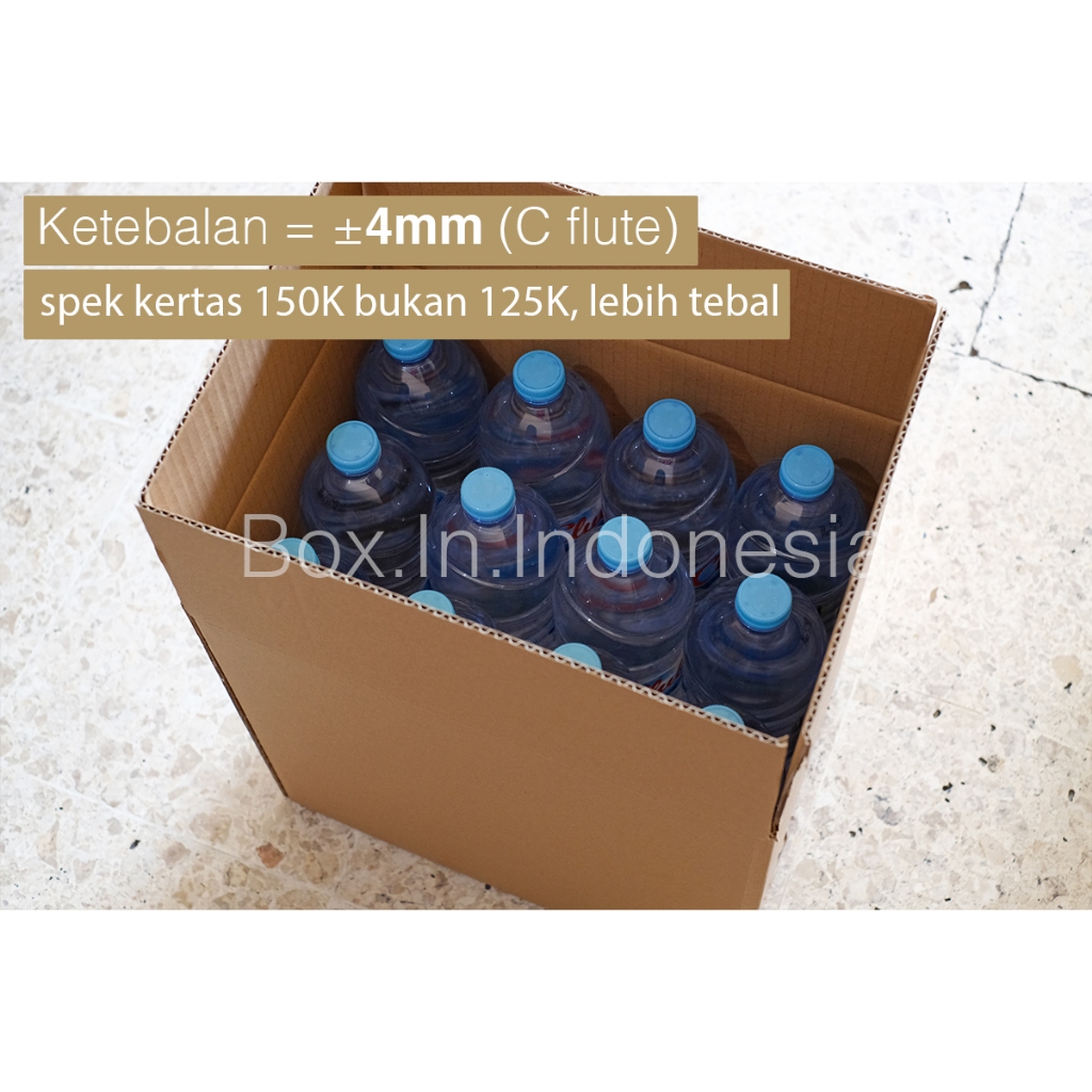 

ECER Kardus Baru 35x26x32 cm TEBAL Box Dus Aqua 1,5 Liter Coklat Polos