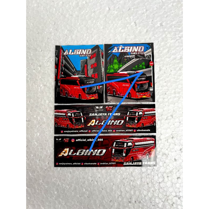 

Stiker bus asli PO paket Albino isi 4 biji