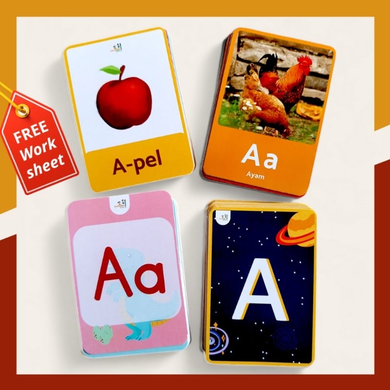 Calistungseru - Flashcard Huruf ABC Angka Hijaiyah Kartu Belajar Membaca untuk Anak