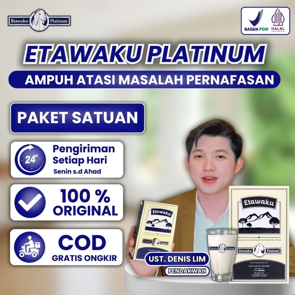 

Etawaku Platinum Bebas Sesak Nafas dan Menjaga Kesahatan Tulang Paket 1 Box isi 200 gram