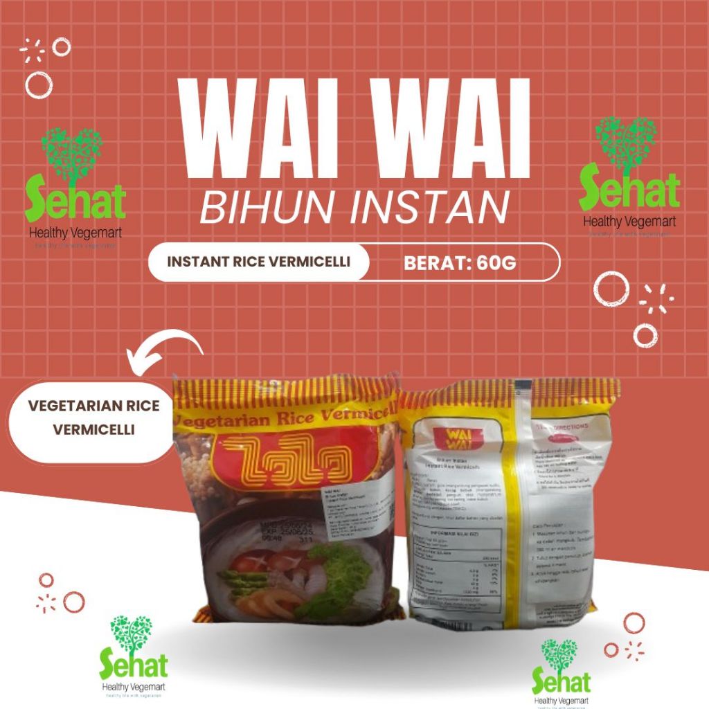 

WAI WAI- BIHUN INSTAN- INSTANT RICE VERMICELLI (VEGETARIAN RICE VERMICELLI)