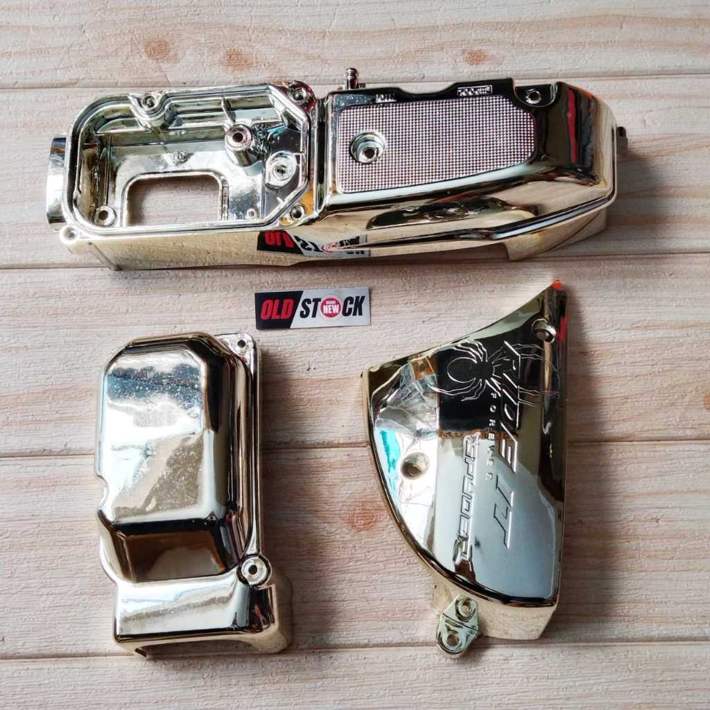 COVER TUTUP CVT 1SET WARNA CROM EMAS YAMAHA MIO SPORTY MIO NEW SMILE LAMA  NEW OLD STOCK